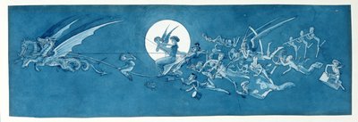 The Dragon Chariot and Fairy Minstrels Cross the Moon by Charles Altamont Doyle